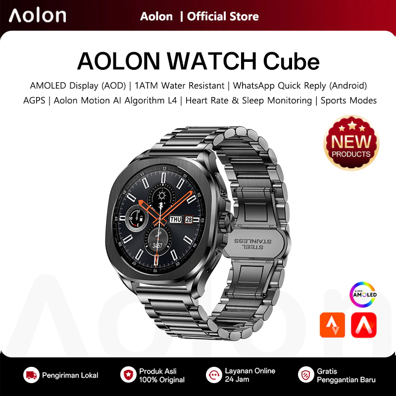 Outdoor Sport Smart Watch - Смарт-часы Aolon Cube с AMOLED-экраном 1,43
