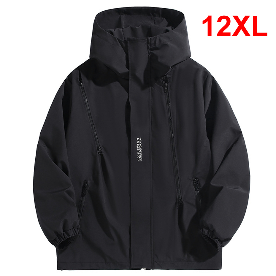 Outdoor Sport Waterproof Jacket - Ветровка мужская, водонепроницаемая, однотонная, черная, 10XL,