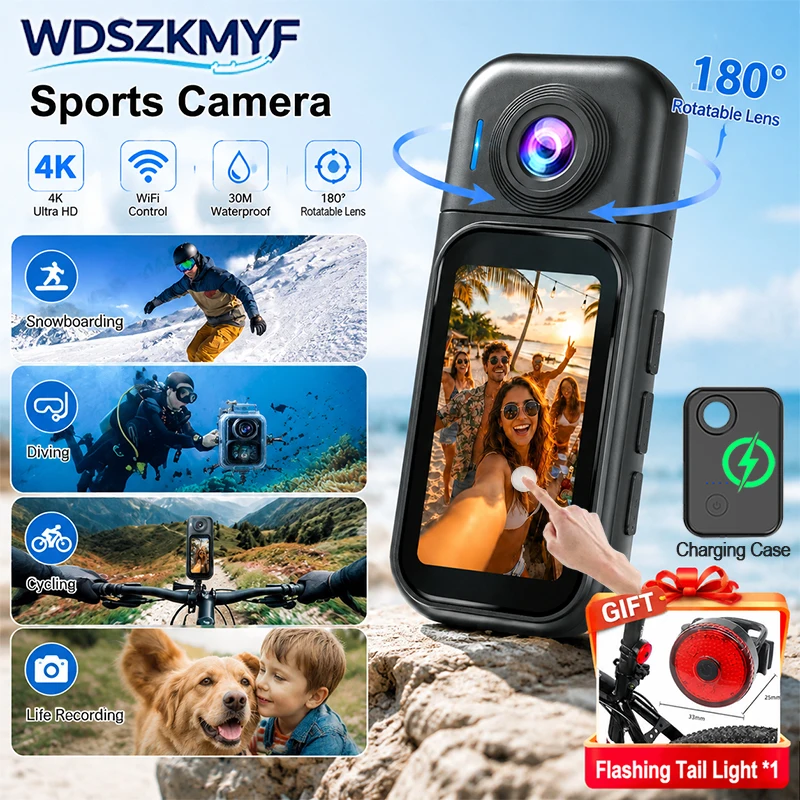 Outdoor Sport Ideas - Мини-спортивная камера 4K/1080P/30FPS HD с Wi-Fi,