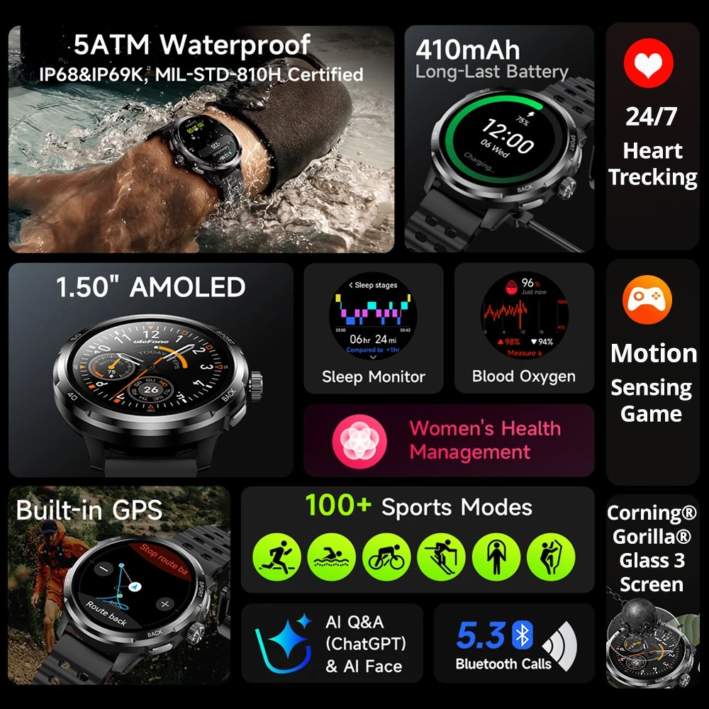 Смарт-часы Ulefone Armor Watch – обзор и цена Outdoor Sport Smart Watch